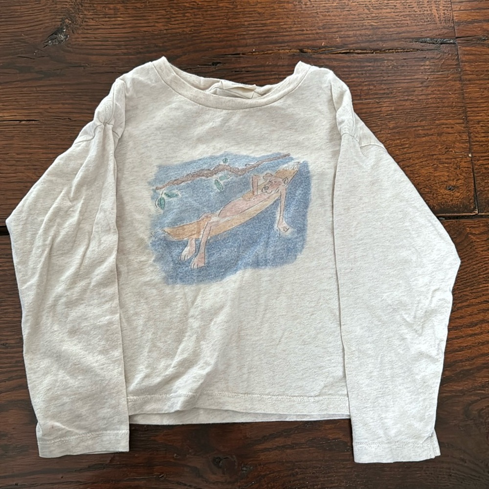 Boys long sleeve tee with lion on hammock.